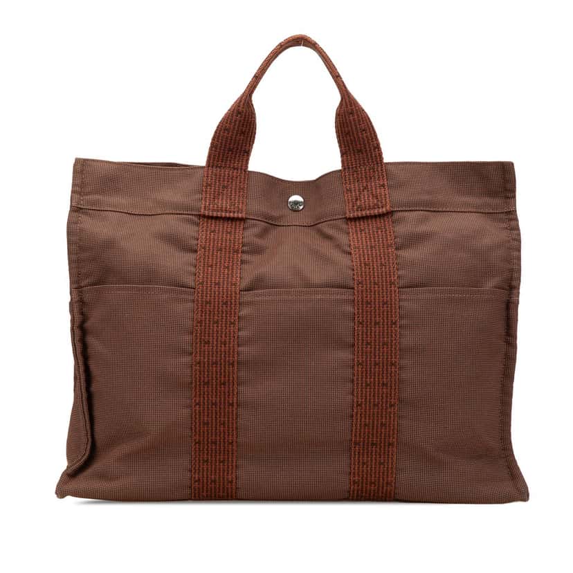 Hermès Canvas Herline MM Brown Canvas Good condition - Front View