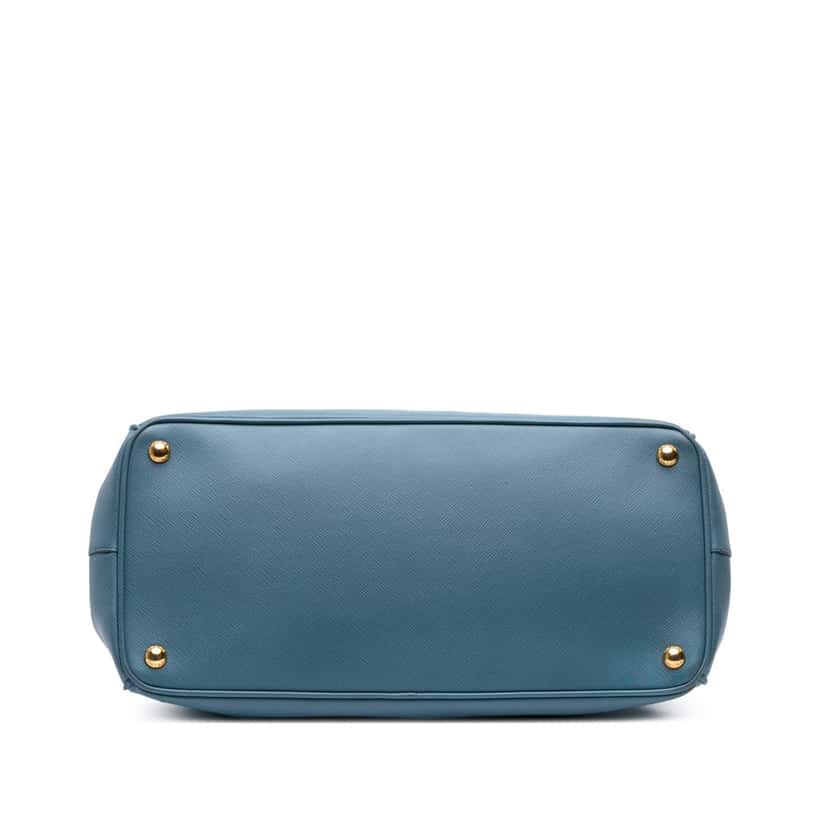 Prada Large Saffiano Lux Galleria Double Zip Satchel Blue Leather Good condition - Inside View