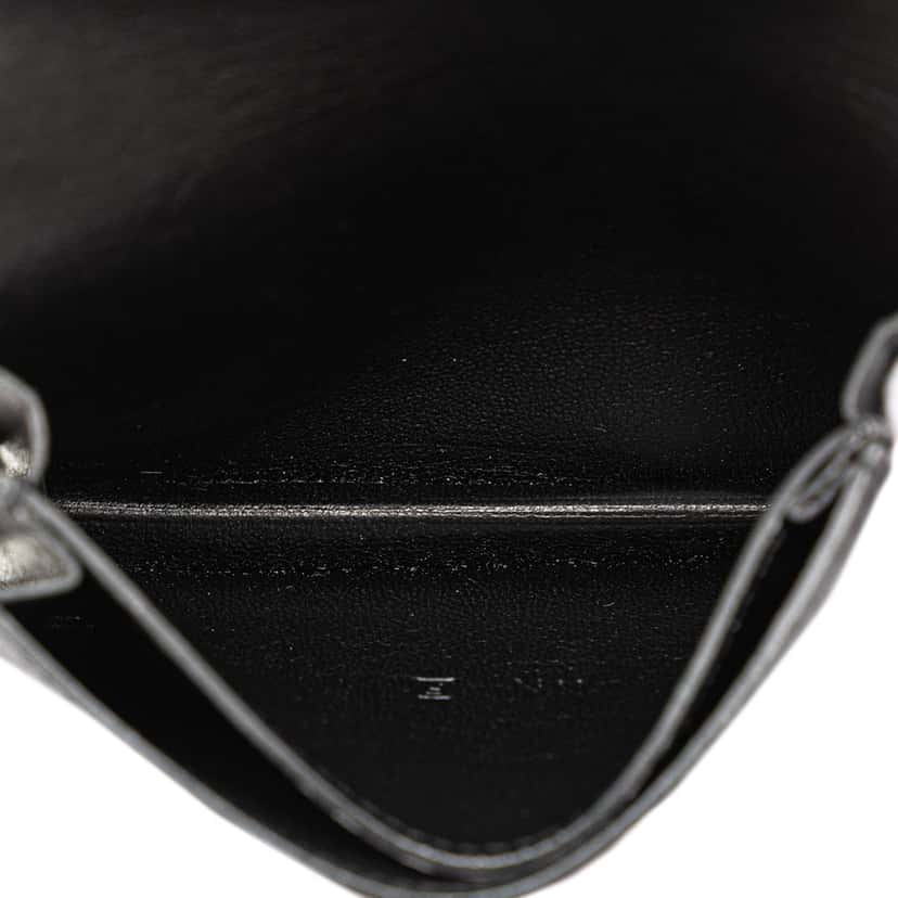 Hermès Box Calf Card Holder Black Leather Good condition - Model View