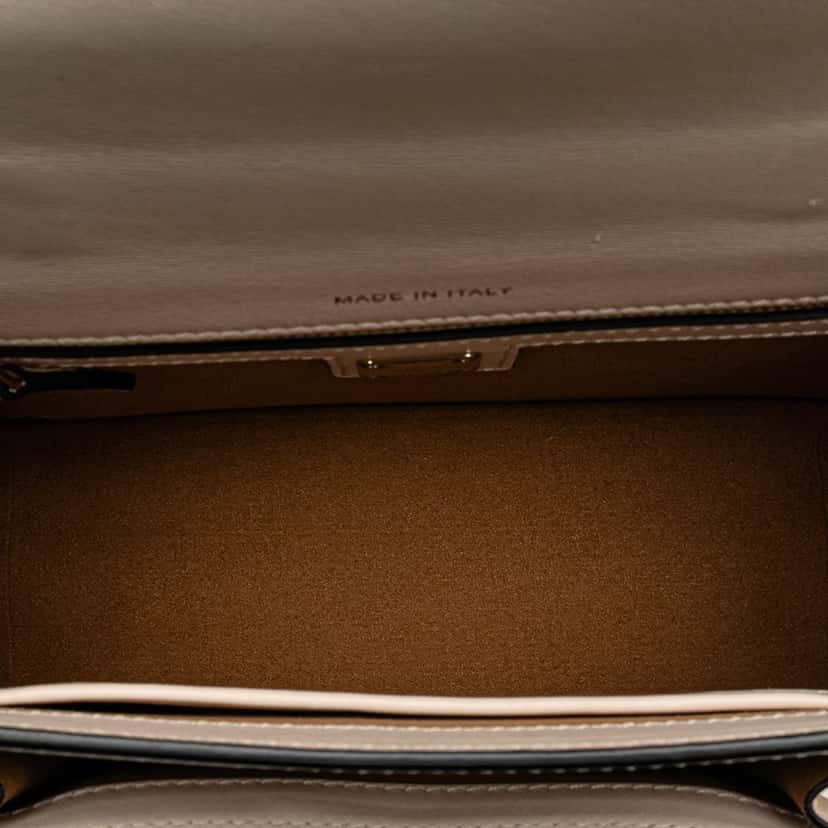 Mcm Small Visetos Coated Canvas Colorblock Patricia Pocket Top Handle Bag Brown Canvas Good condition - Model View