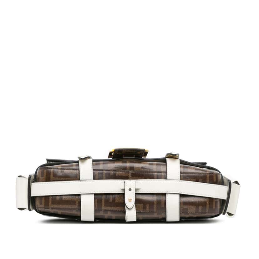 Fendi Zucca Glazed Fabric Cage Baguette Satchel Brown Canvas Very good condition - Inside View