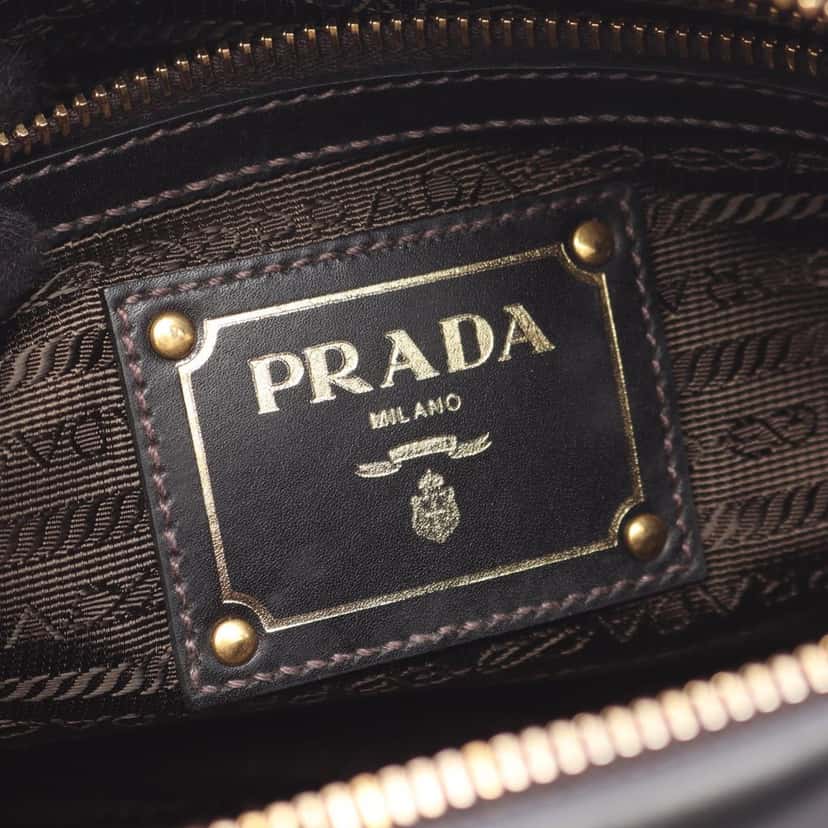 Prada Canvas Canapa Logo Satchel Brown Canvas Good condition - Inside View