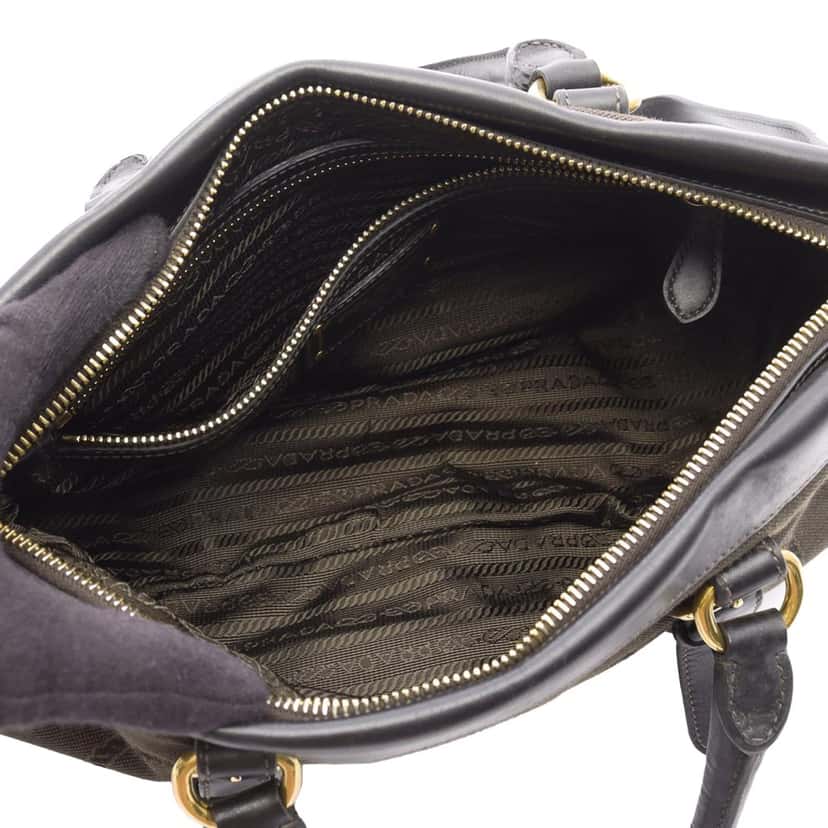 Prada Canvas Canapa Logo Satchel Brown Canvas Good condition - Model View