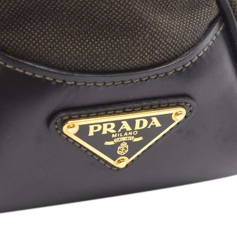 Prada Canvas Canapa Logo Satchel Brown Canvas Good condition - Box View