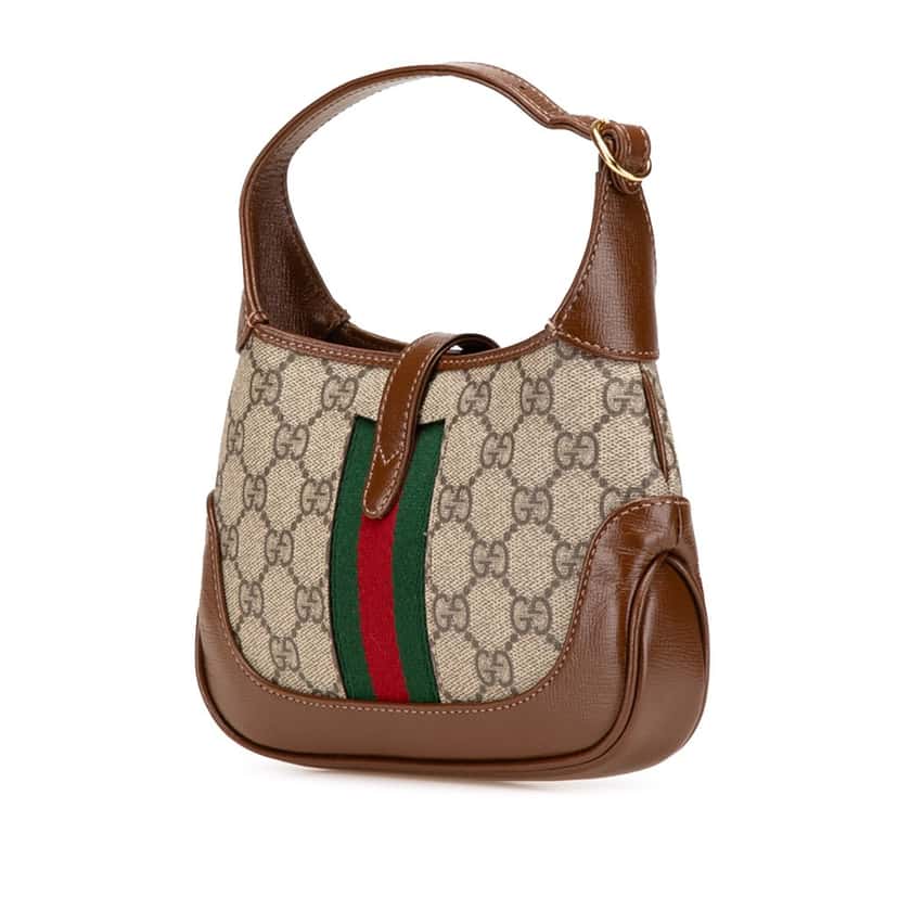 Gucci Mini GG Supreme Jackie 1961 Crossbody Brown Canvas Good condition - Back View