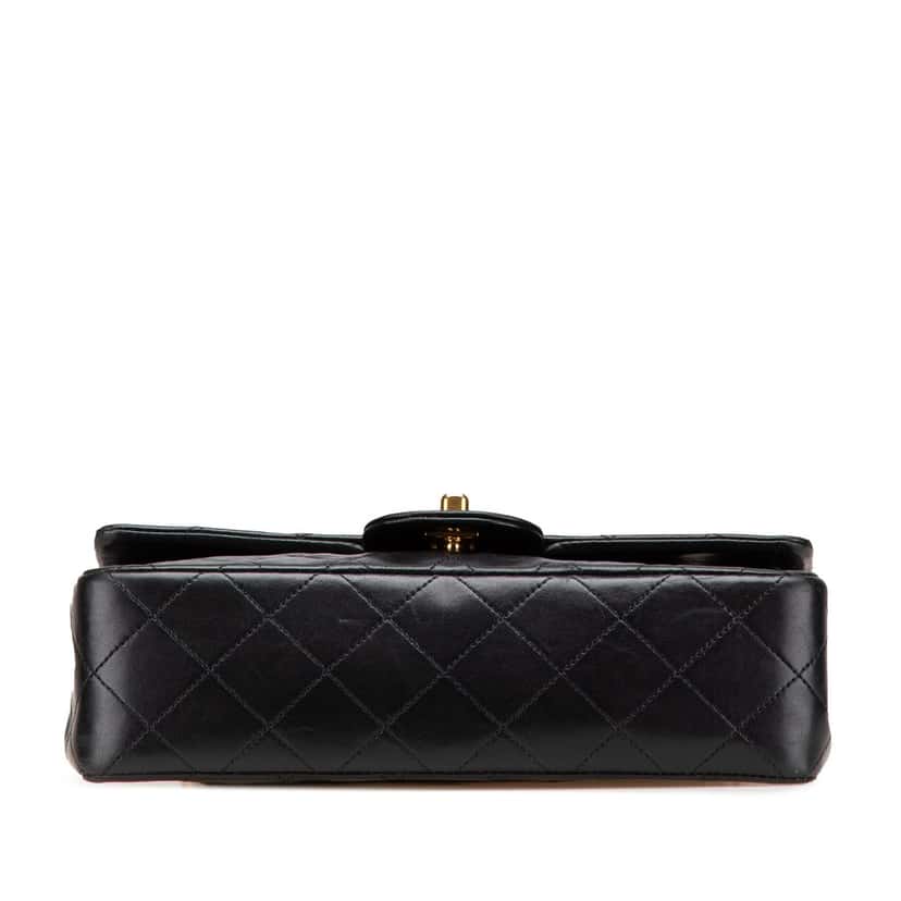 Chanel Small Classic Lambskin Double Flap Black Leather Good condition - Inside View