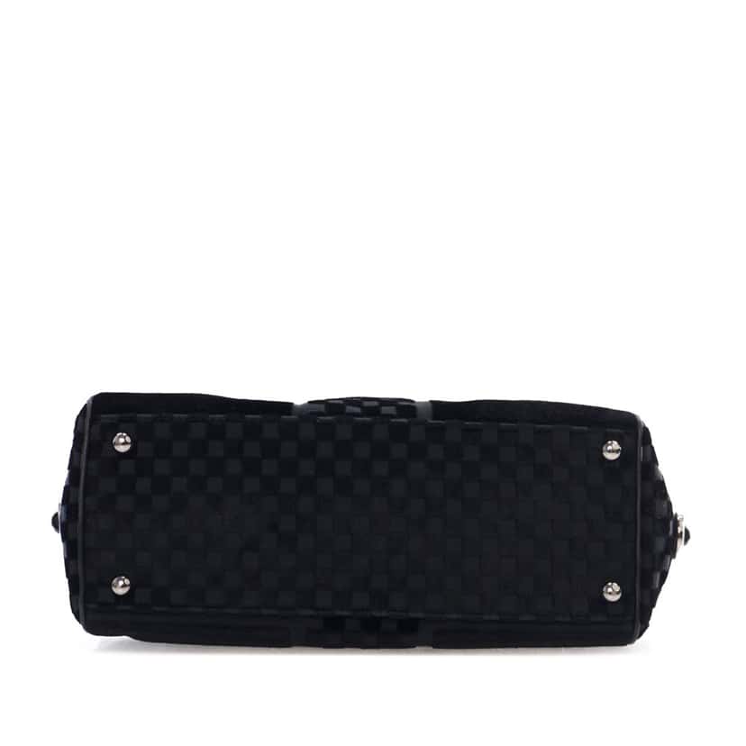 Chanel CC Check Embossed Velvet Belted Side Flap Black Velvet Good condition - Inside View
