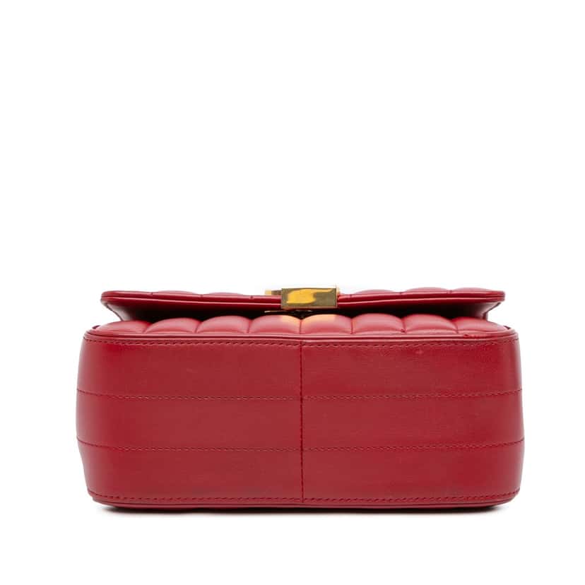 Saint Laurent Medium Lambskin Monogram Vicky Chain Bag Red Leather Good condition - Inside View