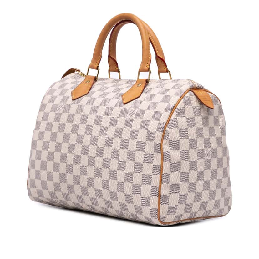 Louis Vuitton Damier Azur Speedy 30 White Canvas Fair condition - Back View