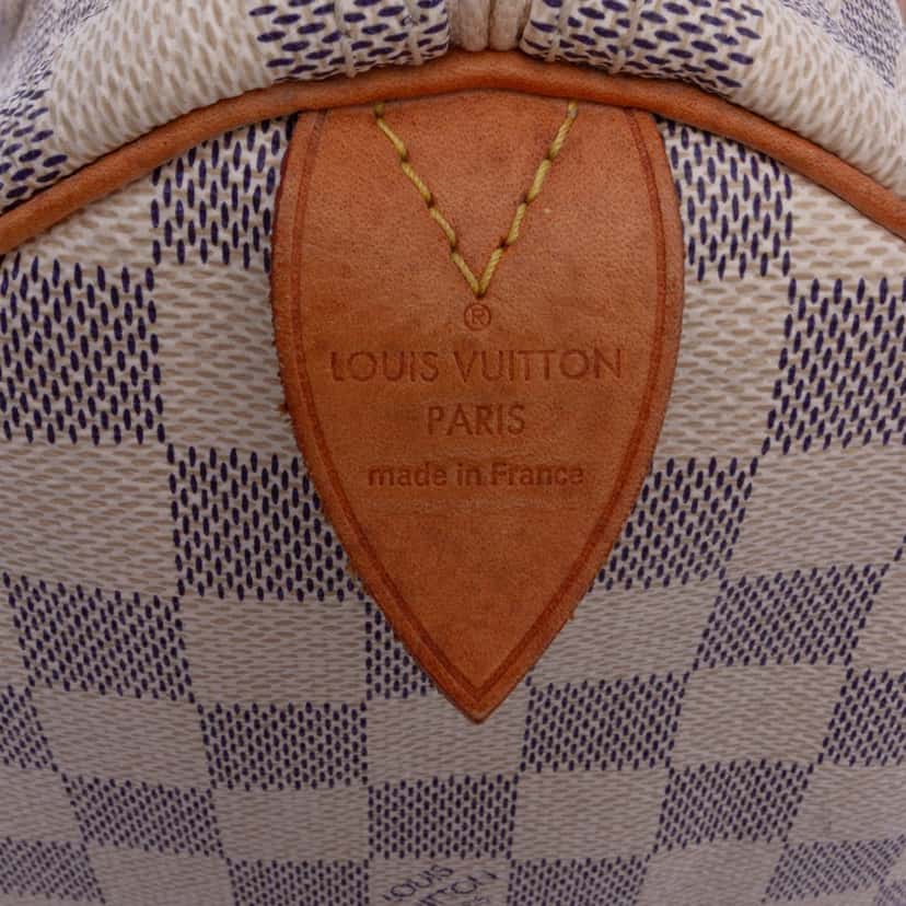 Louis Vuitton Damier Azur Speedy 30 White Canvas Fair condition - Box View