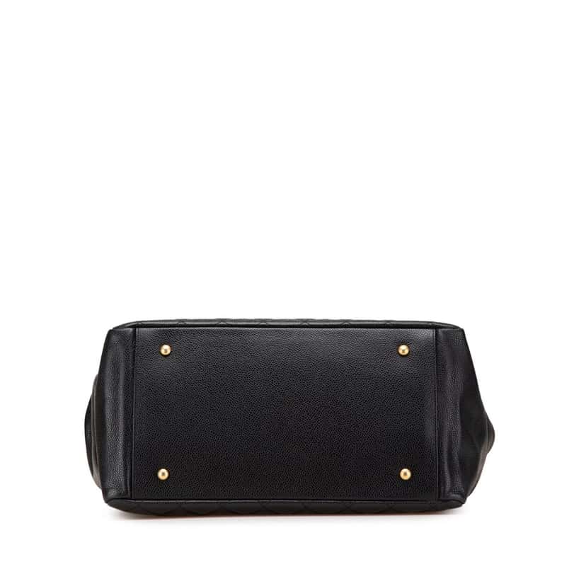 Chanel Grand Quilted Caviar Timeless Shopping Tote Black Leather Good condition - Inside View