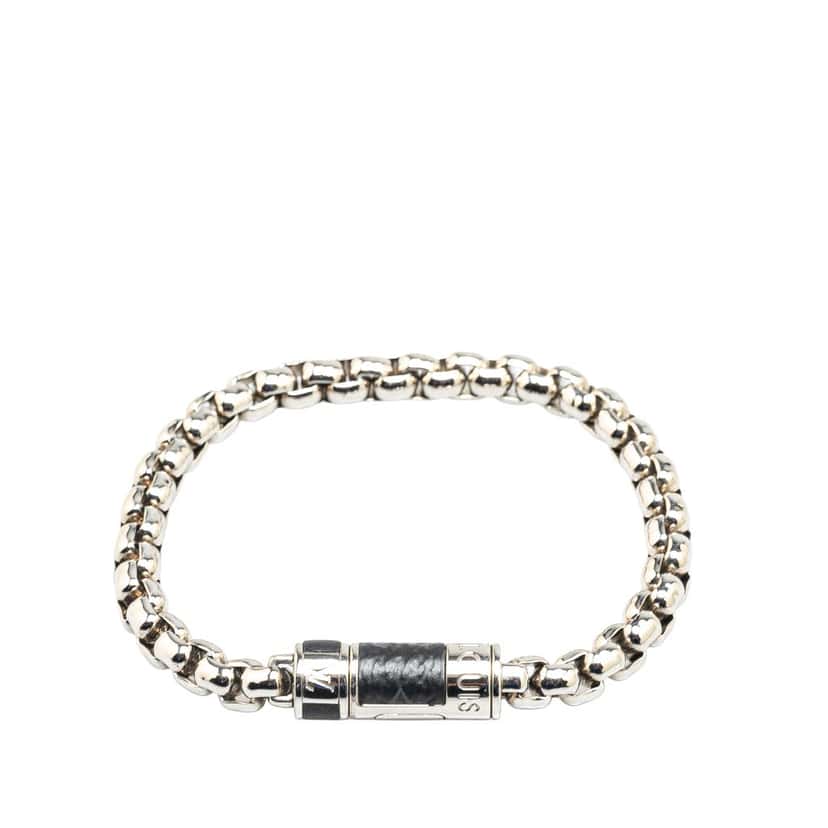 Louis Vuitton Monogram Eclipse Chain Bracelet Silver Brass Good condition - Front View