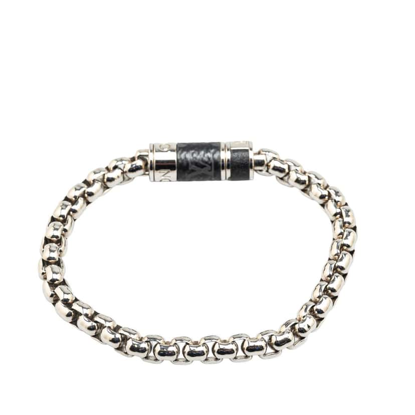 Louis Vuitton Monogram Eclipse Chain Bracelet Silver Brass Good condition - Inside View