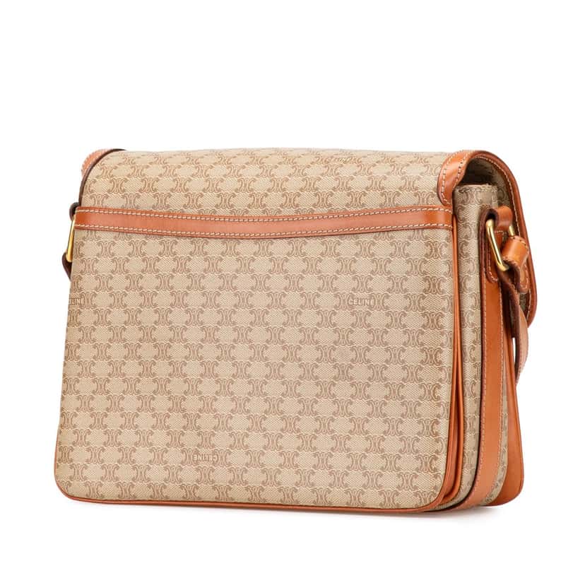 Celine Macadam Coated Canvas Crossbody Brown Canvas Good condition - Back View