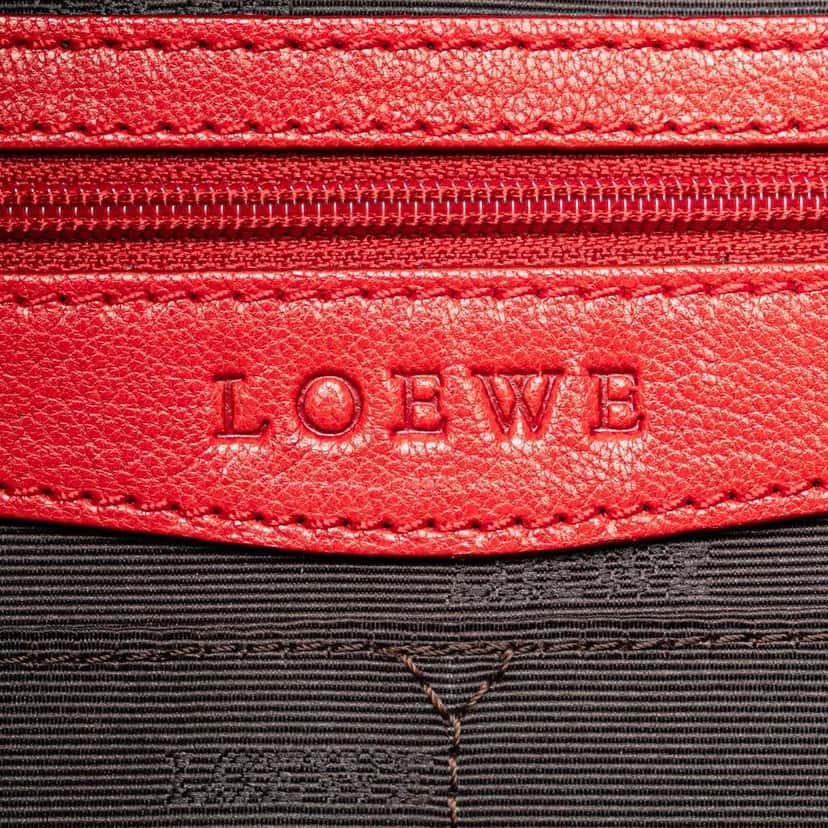 Loewe Nubuck Senda Handbag Red Leather Very good condition - Box View