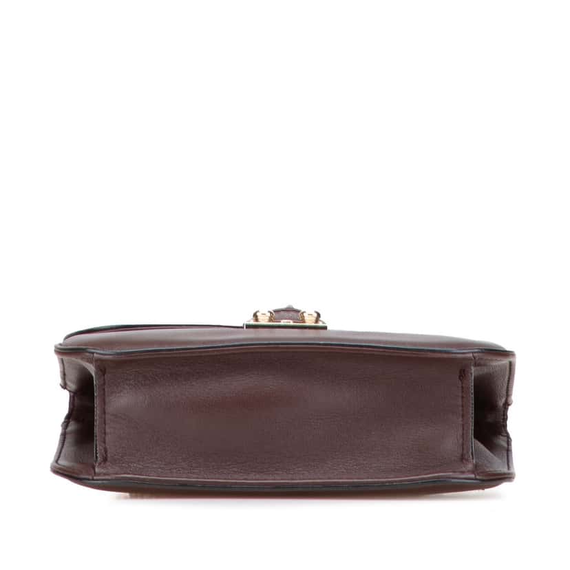 Valentino Small Leather Rockstud Glam Lock Crossbody Brown Leather Good condition - Inside View