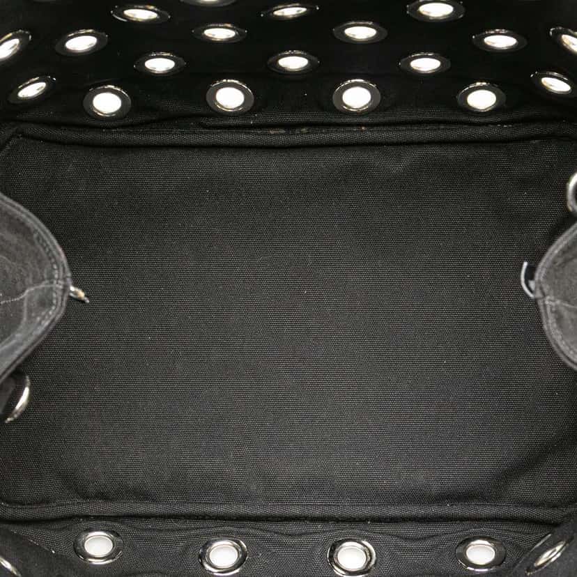 Prada Canvas Canapa Grommet Satchel Black Canvas Good condition - Model View