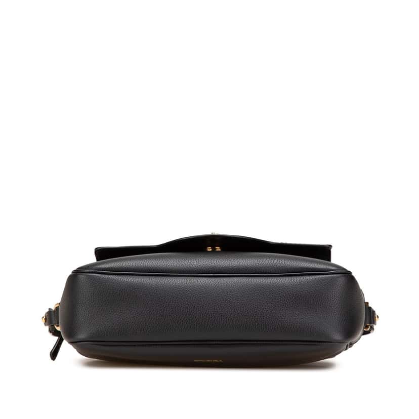 Versace Grained Calfskin La Medusa Crossbody Black Leather Good condition - Inside View