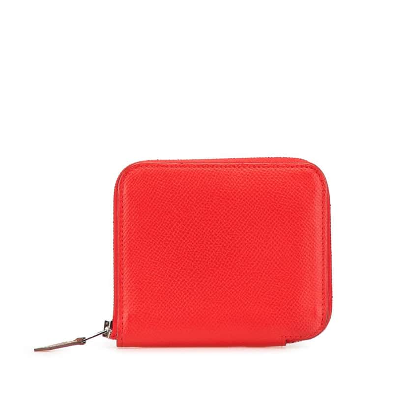 Hermès Mini Epsom Silk In Change Purse Red Leather Good condition - Front View
