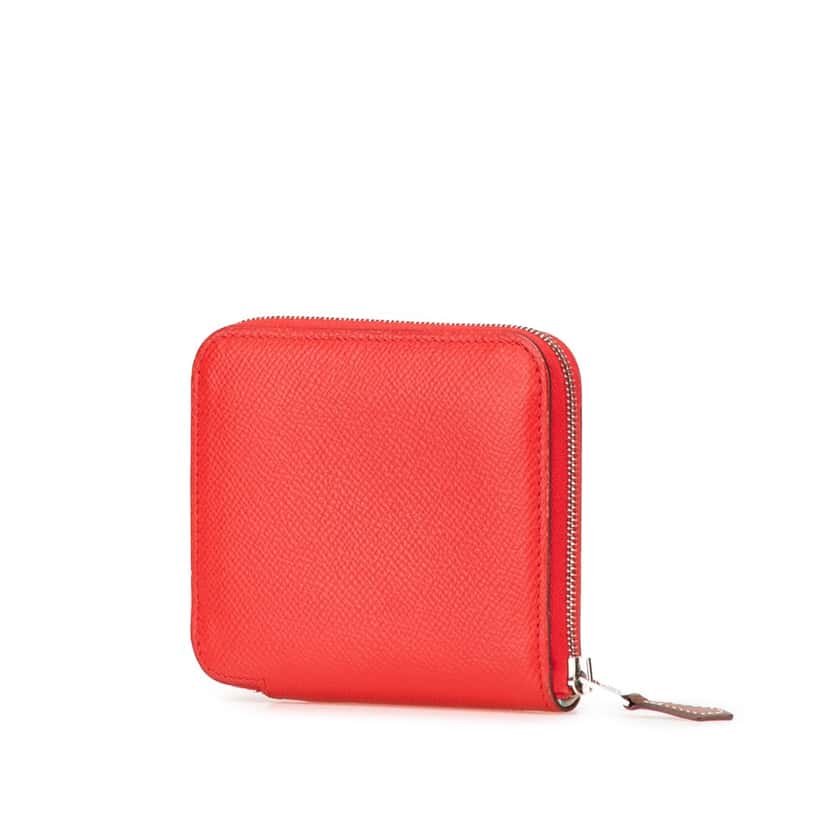 Hermès Mini Epsom Silk In Change Purse Red Leather Good condition - Back View