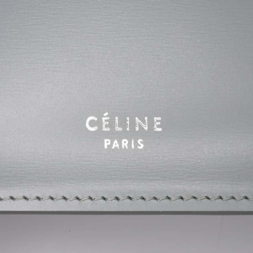 Celine Medium Calfskin Clasp Handbag Grey Leather Good condition - Box View