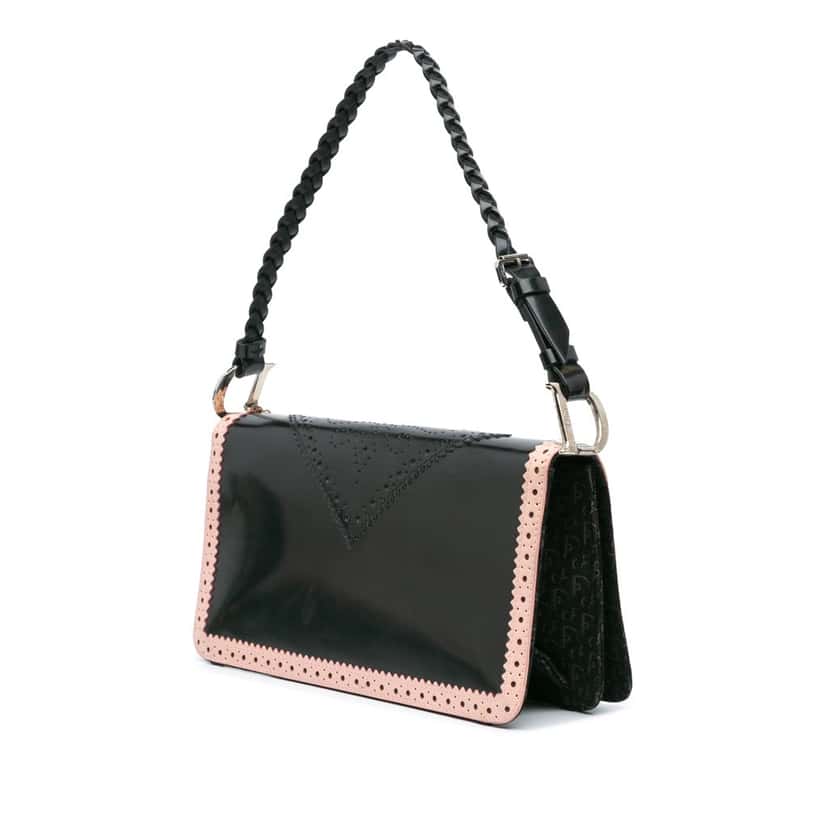 Dior Leather D'Trick Brogue Spectator Bag Black Leather Good condition - Back View