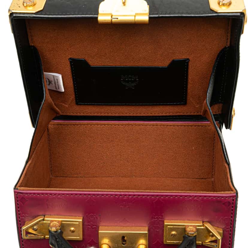 Mcm Odeon Calfskin Berlin Satchel Purple Leather Good condition - Model View