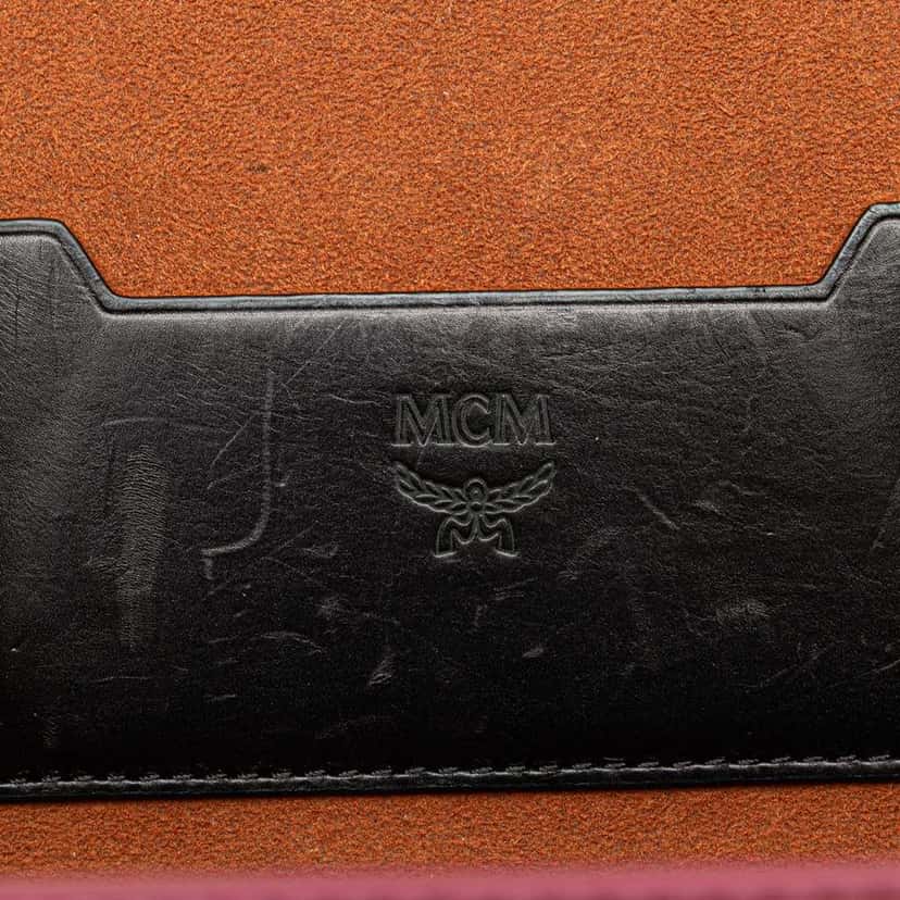 Mcm Odeon Calfskin Berlin Satchel Purple Leather Good condition - Box View