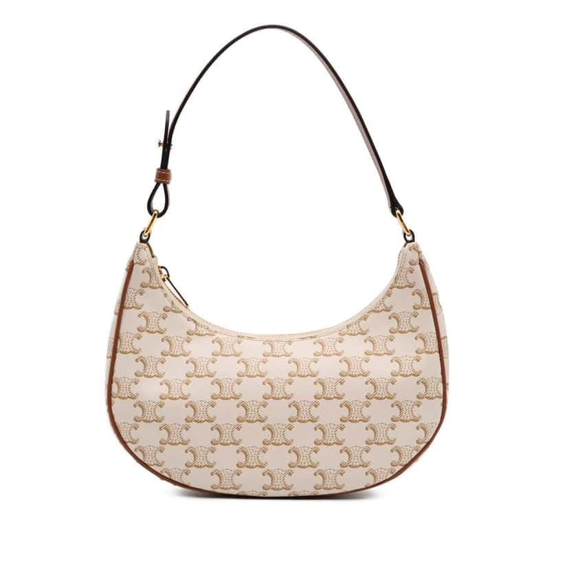 Celine Triomphe Coated Canvas Ava Shoulder Bag Brown Canvas Good condition - Front View