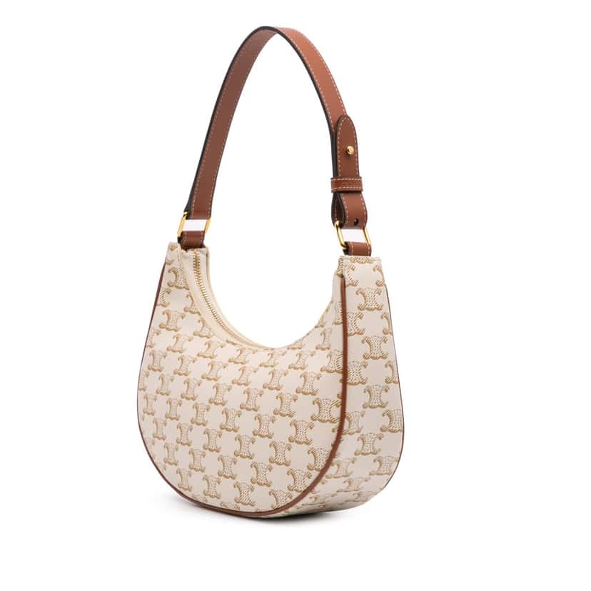 Celine Triomphe Coated Canvas Ava Shoulder Bag Brown Canvas Good condition - Back View