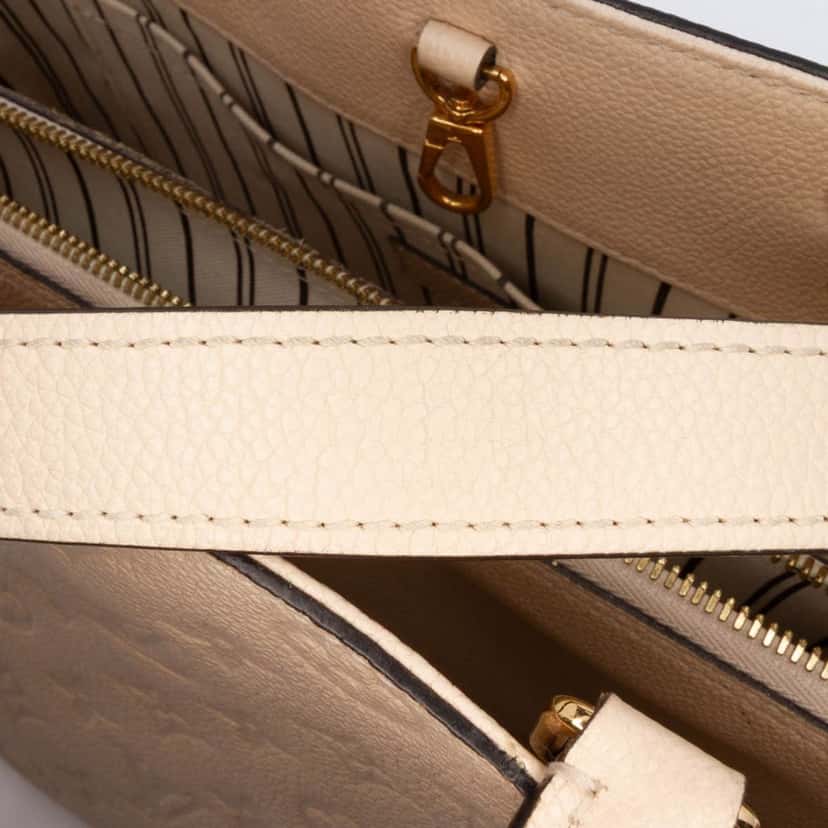 Louis Vuitton Monogram Empreinte Montaigne MM Brown Leather Good condition - Box View