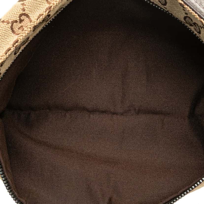 Gucci GG Canvas Web Double Pocket Belt Bag Brown Canvas Good condition - Model View