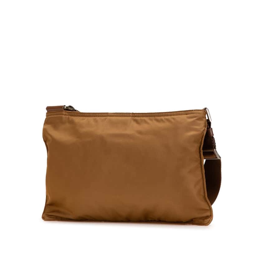 Prada Tessuto Zip Top Crossbody Brown Good condition - Back View