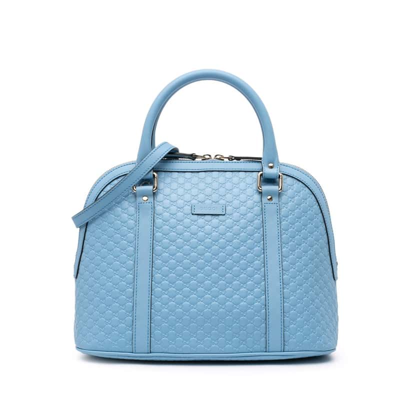 Gucci Medium Microguccissima Dome Satchel Blue Leather Good condition - Front View