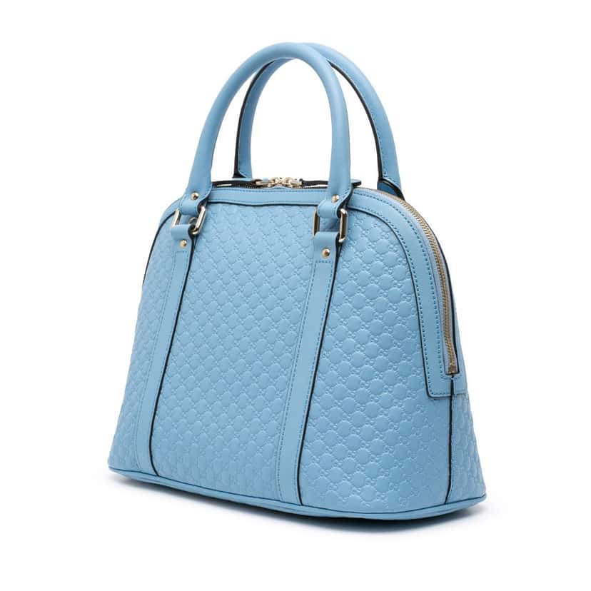 Gucci Medium Microguccissima Dome Satchel Blue Leather Good condition - Back View