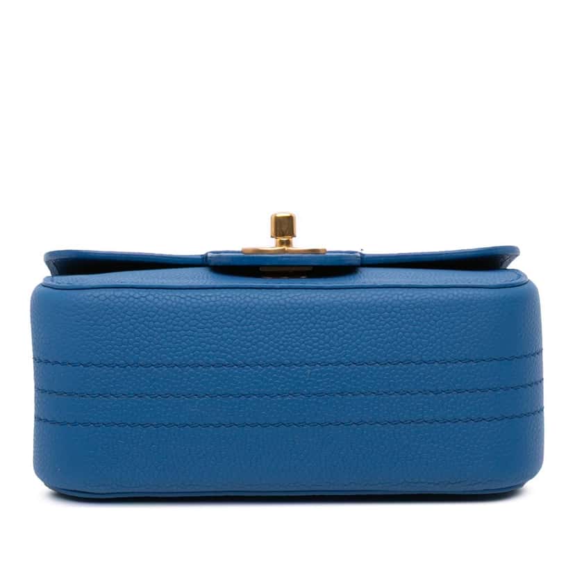 Chanel Mini Classic Caviar Pure Flap Blue Leather Good condition - Inside View