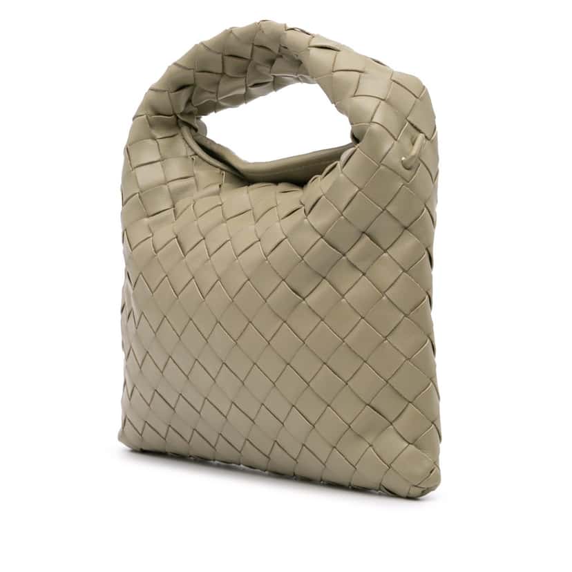 Bottega Veneta Mini Calfskin Intrecciato Hop Satchel Brown Leather Good condition - Back View