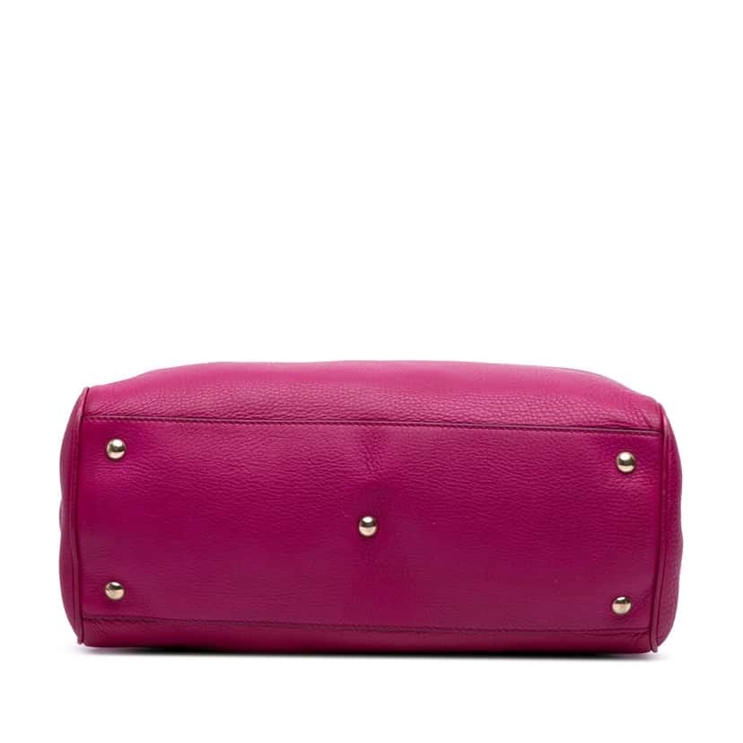 Gucci Medium Calfskin Bamboo Shopper Satchel Pink Leather Good condition - Inside View