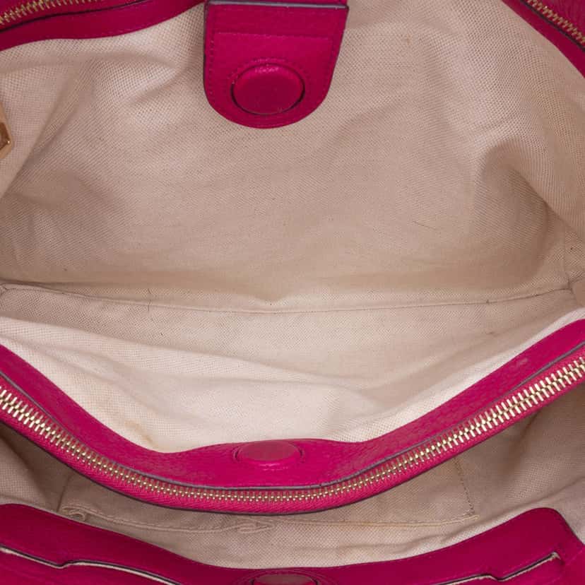 Gucci Medium Calfskin Bamboo Shopper Satchel Pink Leather Good condition - Model View