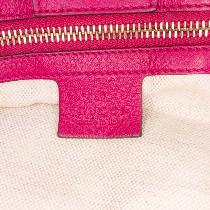 Gucci Medium Calfskin Bamboo Shopper Satchel Pink Leather Good condition - Box View