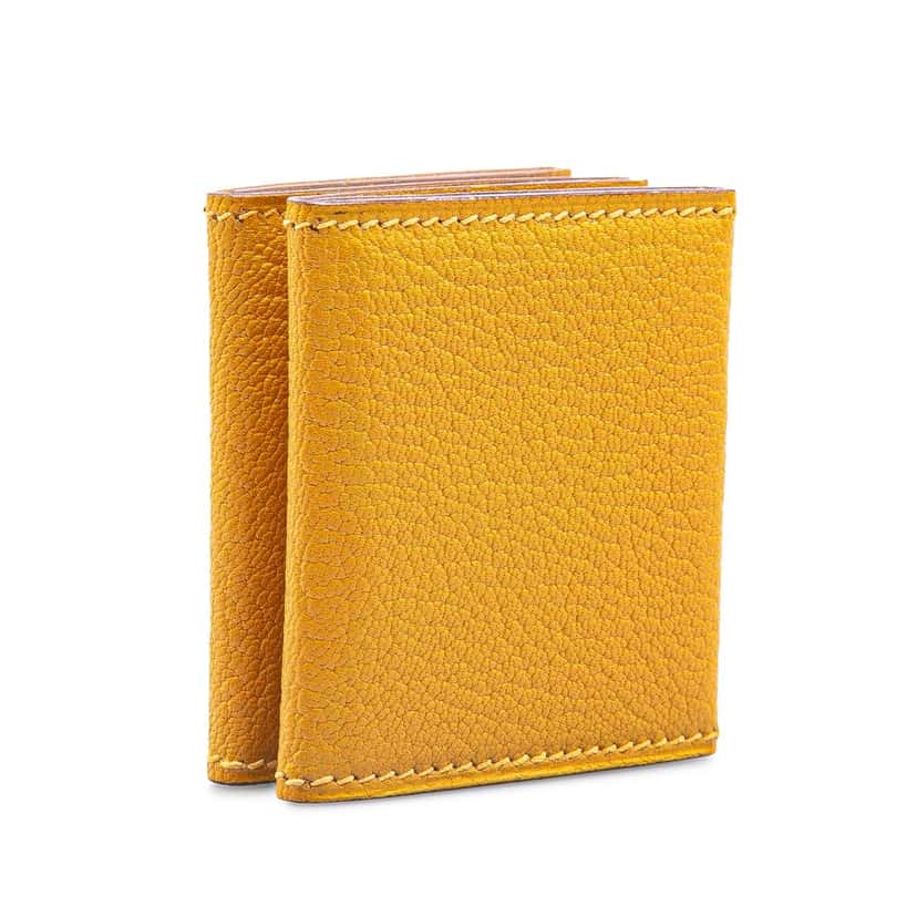 Hermès Chevre Mysore Grand Papa 6 Views Photo Holder PM Yellow Leather Good condition - Back View