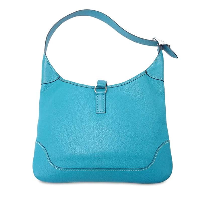Hermès Chevre Mysore Trim 24 Blue Leather Good condition - Back View