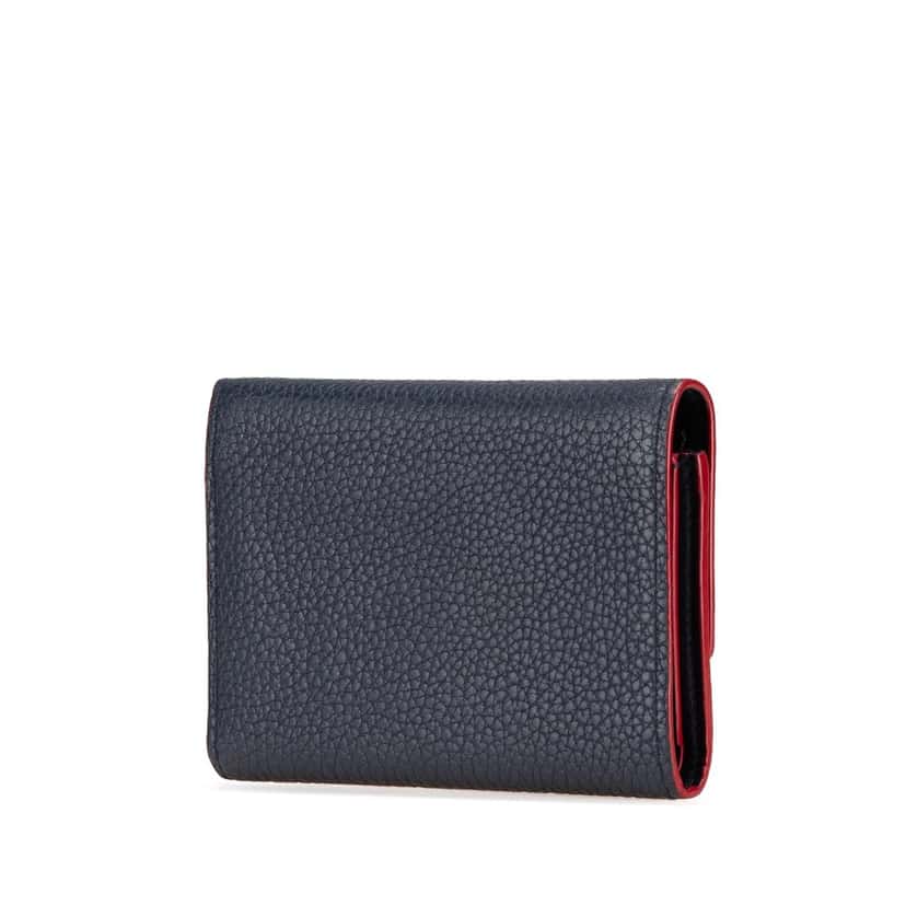 Louis Vuitton Taurillon Capucines Compact Wallet Blue Leather Good condition - Back View