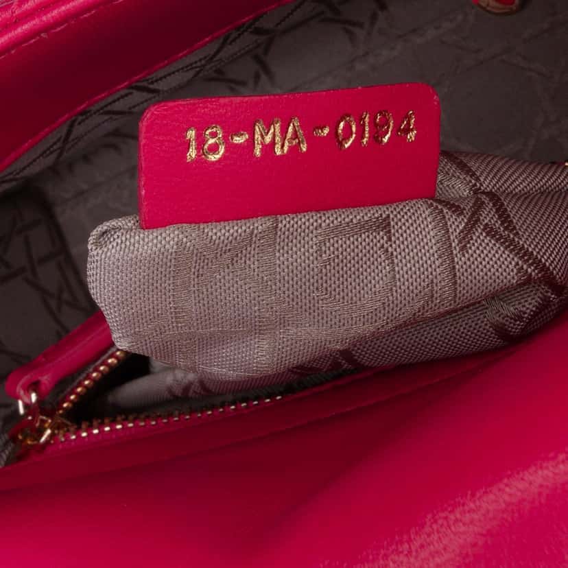 Dior Mini Lambskin Cannage Lady Dior Pink Leather Good condition - Box View