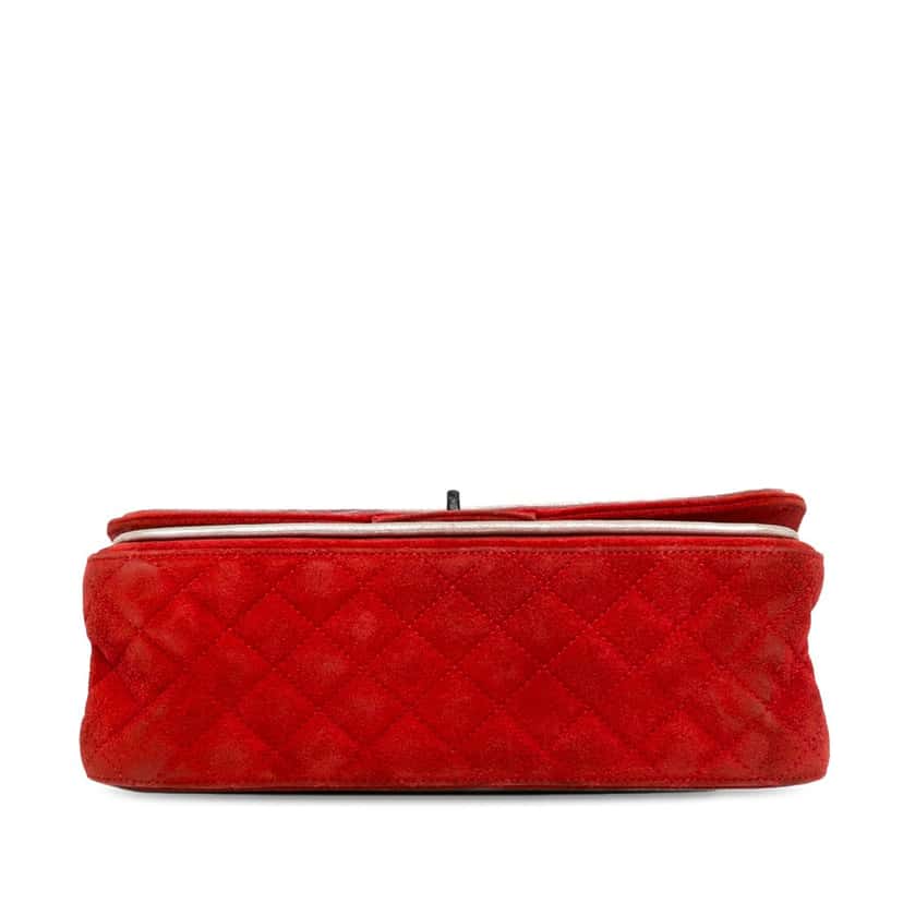Chanel Medium Suede Re-issue 2.55 Double Flap Red Leather Fair condition - Model View