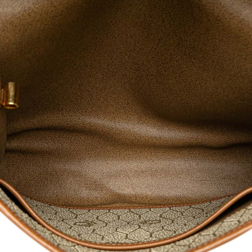Dior Honeycomb Coated Canvas Crossbody Brown Canvas Good condition - Model View