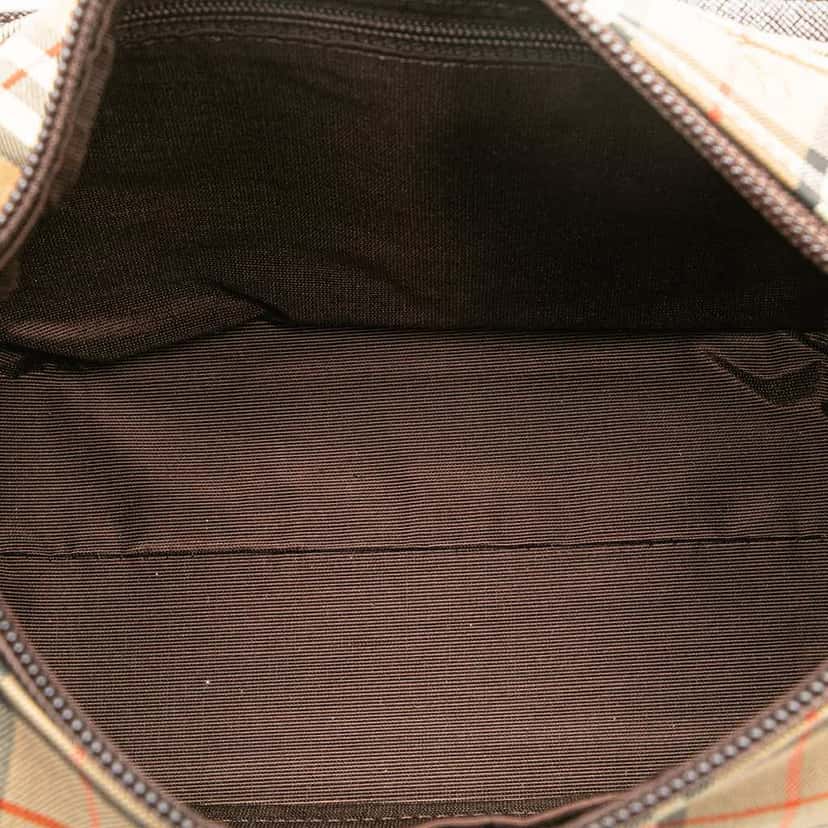 Burberry Haymarket Check Canvas Shoulder Bag Brown Canvas Good condition - Model View