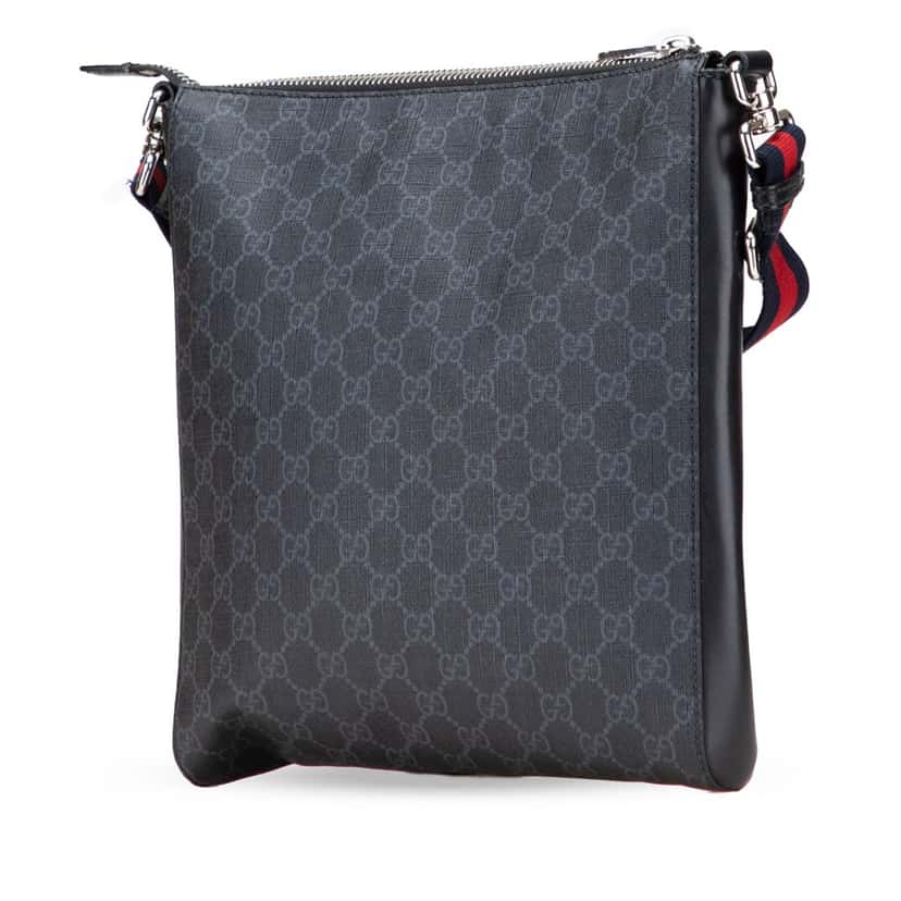 Gucci Medium GG Supreme Web Crossbody Black Canvas Good condition - Back View