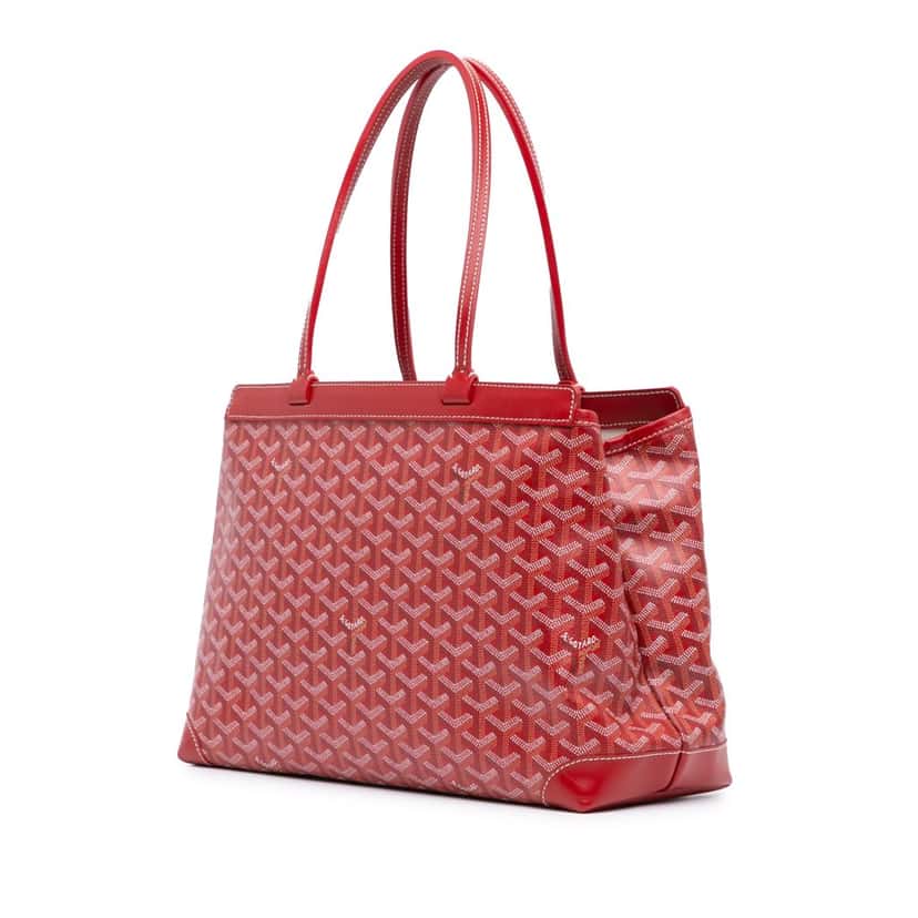 Goyard Goyardine Bellechasse PM Red Canvas Good condition - Back View