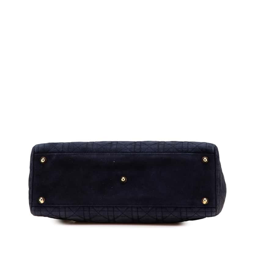 Dior Large Suede Cannage Lady Dior Blue Leather Good condition - Inside View